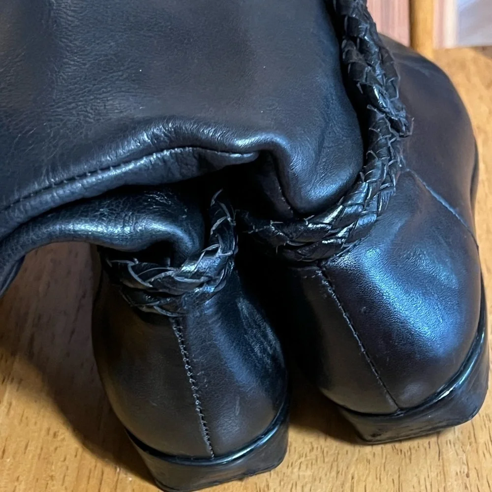 Black Brazilian Leather Women's Riding Boots 7.5